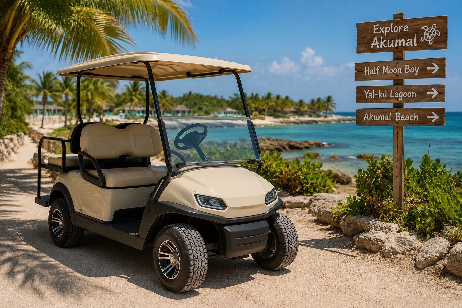 Golf cart rentals in Akumal